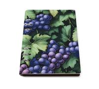 Grapes Purple Printed A5 Notebook Binder Refillable Notebook 6 Metal PU Leather Ring Planner Daily Work