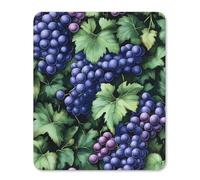 Grapes Purple Printed Mouse Pad with Stitched Edges Non Slip Vertical Mousepad Desk Mat for Office Gaming