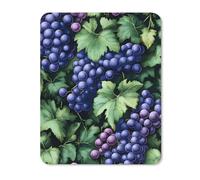 Grapes Purple Printed Mouse Pad with Stitched Edges Non Slip Vertical Mousepad Desk Mat for Office Gaming