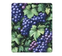 Grapes Purple Printed Mouse Pad with Stitched Edges Non Slip Vertical Mousepad Desk Mat for Office Gaming