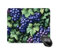 Grapes Purple Printed Mouse Pad with Stitched Edges Non Slip Waterproof Mousepad Desk Mat for Office Gaming