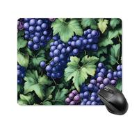 Grapes Purple Printed Mouse Pad with Stitched Edges Non Slip Waterproof Mousepad Desk Mat for Office Gaming