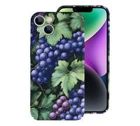 Grapes Purple Printed Phone Case Slim Hard Cellphone Protective Cover Unisex Compatible with iPhone 14/14 Plus/14 Pro/14 Pro Max