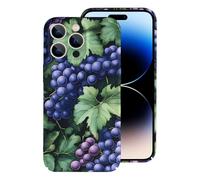 Grapes Purple Printed Phone Case Slim Hard Cellphone Protective Cover Unisex Compatible with iPhone 14/14 Plus/14 Pro/14 Pro Max