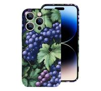 Grapes Purple Printed Phone Case Slim Hard Cellphone Protective Cover Unisex Compatible with iPhone 14/14 Plus/14 Pro/14 Pro Max