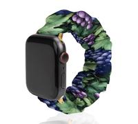 Grapes Purple Printed Scrunchie Watch Band Compatible with IWatch Soft Elastic Replacement Straps