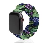 Grapes Purple Printed Scrunchie Watch Band Compatible with IWatch Soft Elastic Replacement Straps