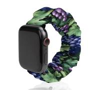 Grapes Purple Printed Scrunchie Watch Band Compatible with IWatch Soft Elastic Replacement Straps