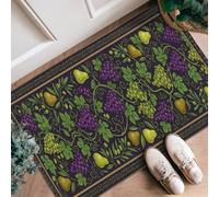 Grapes Runner Rug, Autumn Rustic Pears Leaves Fall Violet Non-Slip Indoor Doormat Accents Rug Non Shedding for Kitchen Entryway Laundry Hallway Decor 2x3 Ft