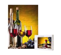 Grapes Wine Bottles And Drink,300 Pieces Wooden Jigsaw Family Game Jigsaw Puzzles for Adults Teens