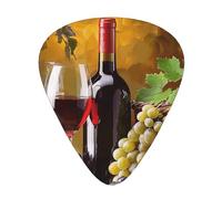 Grapes Wine Bottles and Drink Printed Guitar Picks 12-Piece Set - Comfortable, Versatile Plectrum for All Guitar Styles & Players