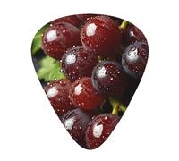 Grapes with water dropsGuitar Picks, 12-Piece Pattern Set, Three Different Thicknesses for Acoustic Electric Guitar and Other Instruments