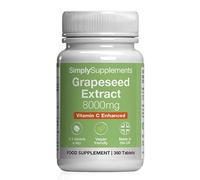 Grapeseed Extract 8000mg | High-Strength Standardised Formula with Vitamin C | Supports Cellular Protection & Collagen Formation | Vegan-Friendly | 360 Tablets = 3 Months’ Supply | UK-Made