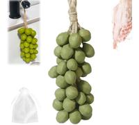 Grapess Cluster Soapss on a Rope, Grape Cluster Soap, Handmade Grapes-Shaped Soaps, Soap on a Rope for Face, Body Shower & Hands, Decorative Soaps Bar (20, Green)