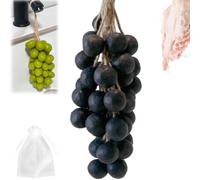 Grapess Cluster Soapss on a Rope, Grape Cluster Soap, Handmade Grapes-Shaped Soaps, Soap on a Rope for Face, Body Shower & Hands, Decorative Soaps Bar (20, Black)