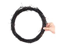 Grapevine Wreath,Black Halloween Wreath,Christmas Wreath Twig Rattan Wreath,Door Garland DIY Craft Front Door Wall Hanging or Wedding Decor,Halloween Decoration