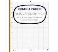 Graph Paper 18 Squares Per Inch Notebook: 18x18 Grid Per Inch | 110 Pages | Perfect for High-Resolution Cross Stitch, Embroidery & Pattern Design | 8.5” x 11”
