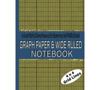 Graph Paper And Wide Ruled Notebook: This yellow-green and blue colored book, is a comprehensive choice if you are looking for a sturdy checkered ... scribbling or keeping a personal journal.