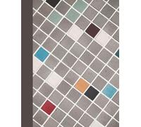 Graph Paper Composition Notebook MOSAIC TILES: Quad Ruled 150 pages, Checkered Paper for Math, 4x4 Grid, Four Squares per Inch, 8.5x11 inches