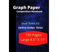 graph paper composition notebook: Quad Ruled 2x2 heavy index lines 100 pages Large 8.5"X11"