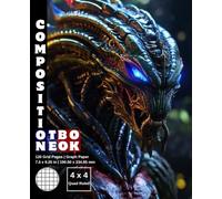 Graph Paper Composition Notebook Quad Ruled 4x4: 120 White Paper Grid Pages Gray 4 Squares per Inch 60 Sheets for School College Student Teacher Class ... Size 7.5”x9.25” Alien Predator Warrior 32.