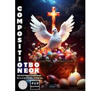 Graph Paper Composition Notebook Quad Ruled 4x4: 120 White Paper Grid Pages Gray 5 Squares per Inch 60 Sheets for School College Student Teacher Class ... Size 8.5”x11” Easter Holy Pigeon Rood Eggs.