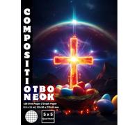 Graph Paper Composition Notebook Quad Ruled 5x5: 120 White Paper Grid Pages Gray 5 Squares per Inch 60 Sheets for School College Student Teacher Class ... Size 8.5”x11” Easter Jesus Christian Rood.
