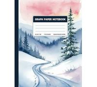 Graph Paper Composition Notebook: Quad Ruled 5x5 Snowy Mountains Winter Landscape Watercolor Painting. For Students, Teachers. College, School, Office & Work