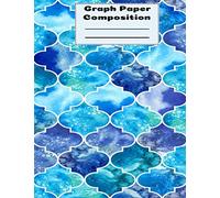Graph Paper Composition Notebook: watercolor marbled blue Graph Paper Composition Notebook: Grid Paper Notebook, Quad Ruled, 100 Page (Large, 8.5 x 11)