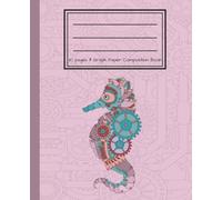Graph Paper Composition Notebook with Steampunk Seahorse: 108 page, 4x4 Grid