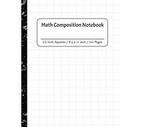 Graph Paper Notebook 1/2 Inch Square: Large Size 8.5 x 11, Grid Paper Notebook for Math (2 Squares per Inch), 110 Pages