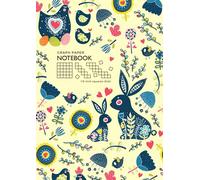 Graph Paper Notebook 1/5 Inch Squares: A4 Large Composition Book Quad Ruled for Math / Science | 5 Grids per Inch - 5x5 | Doodle Animal Floral Design Yellow