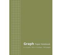 Graph Paper Notebook - 4x4 Grid - 8.5 x 11 - 100 Pages: Quadrille Composition Book for Math, Science & Engineering Students, School & Work - Quad Ruled 4 Squares per Inch - Moss Green