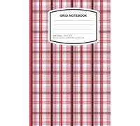 Graph Paper Notebook 8.5" x 5.5" | 5mm Grid | Valentine Plaid Cover (100 pages)