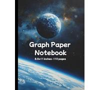 Graph Paper Notebook: 8.5x11 Inches | 110 Pages | 4x4 Quad Ruled | 1/4 inch grid | Math Journal | Quadrille Paper | Algebra, Precalculus and Calculus Students | Outer Space Astronaut