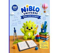Graph Paper Notebook for Kids - 100 Pages, 8.5" x 11", 4x4 Grid | NIBLO Universe: 4x4 Quad Ruled Composition Book for School - Large Math and STEM Drawing Pad for Children, Boys & Girls