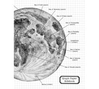 Graph Paper Notebook: Math or Science Composition Notebook with 1/4 inch Squares for Students with Moon Map Cover
