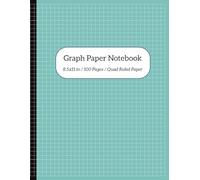 Graph Paper Notebook: Quad Ruled 4x4 Graph Paper | Light Blue Color | 100 Pages | 8.5" x 11" Large Format Notebook for Math, Engineering, Drafting & Design