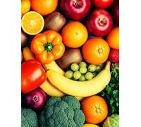 Graph Paper Notebook: Quad Ruled Grid Paper with Fresh Fruits and Vegetables Design - 100 Pages Premium Quality 8.5x11: Healthy Living Grid Journal ... Nutrition Planning and Creative Projects