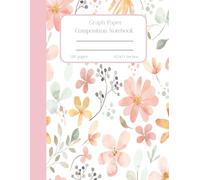 Graph Paper Notebook: Watercolor Dusty Rose Floral, Math and Science Graph Paper Composition Notebook - 8.5 x 11 inches, 120 pages, Quad Ruled 5x5 (5 ... Journal for Girls Paperback