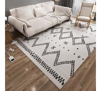 Graphene Electric Heater Rug, Large Moroccan Heater for Bedroom, Timed Temperature Control Infrared Floor Heated Rug, Smart Space Heater for Living Room & Kitchen