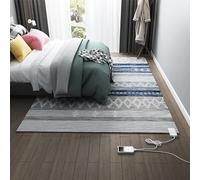 Graphene Electric Heater Rug, Large Moroccan Heater for Bedroom, Timed Temperature Control Infrared Floor Heated Rug, Smart Space Heater for Living Room & Kitchen