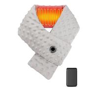 Graphene Heated Scarf with Power Bank USB Heated Neck Wrap for Women Men Child Fleece Heating Pad for Neck Warming