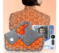 Graphene-Infused Heating Pad, Weighted Heating Pads for Neck and Shoulders and Back, Large Electric Instant Heating Pads for Back Pain Relief | 9 Heat Settings, 4 Timer Auto Shut-Off, Machine Washable