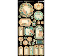 Graphic 45 Cafe Parisian Journaling Chipboard, Multicoloured