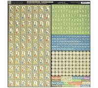 Graphic 45 Children's Hour Cardstock Stickers x 12-inch Alphabet, Acrylic, Multicolour, 0.02x30.48x31.75 cm