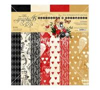 Graphic 45 Collection Pack 12"X12"-Patterns & Solids, Curiouser & Curiouser