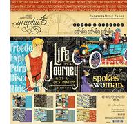 Graphic 45 Paper 8X8 PAD, Life's Journey, 8 Designs/3 Each, Medium