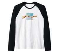 Graphic Art Unique Michelangelo The Creation of Adam PAPL064 Raglan Baseball Tee