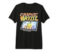 Graphic Artist Character Coming Out of A Tablet Premium T-Shirt